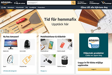 Amazon's svenska hemsida