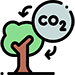 koldioxidutsläpp och ett träd