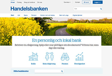 Handelsbankens hemsida