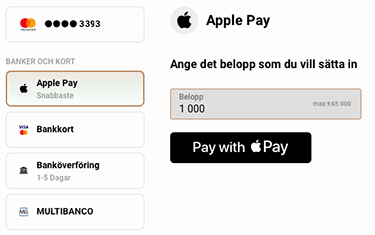 Insättning med Apple Pay på Capital