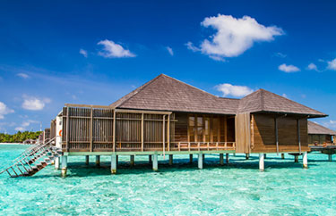 Vattenhydda på Maldiverna