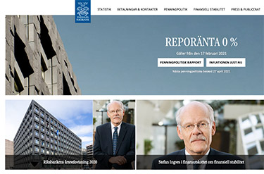 Riksbankens hemsida