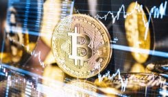 Bitcoin graf med hög volatilitet