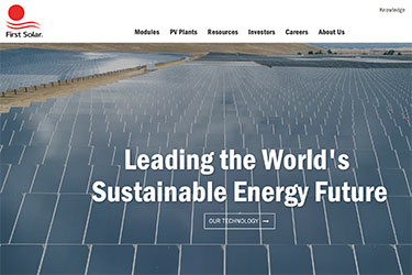 First Solar's hemsida First Solar's hemsida