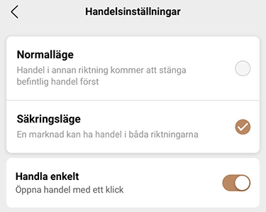 Handelsinställningar på Capital.com