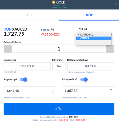 Marknadsorder från Skilling