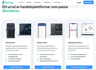 Alla tre plattformar från Skilling